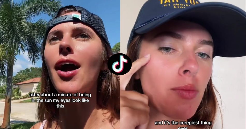 "Viral TikTok video reveals astonishing eye color transformation with sunglass contact lenses"